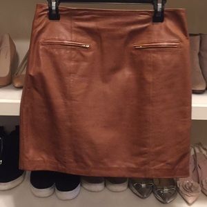 Ann Taylor brown leather skirt
